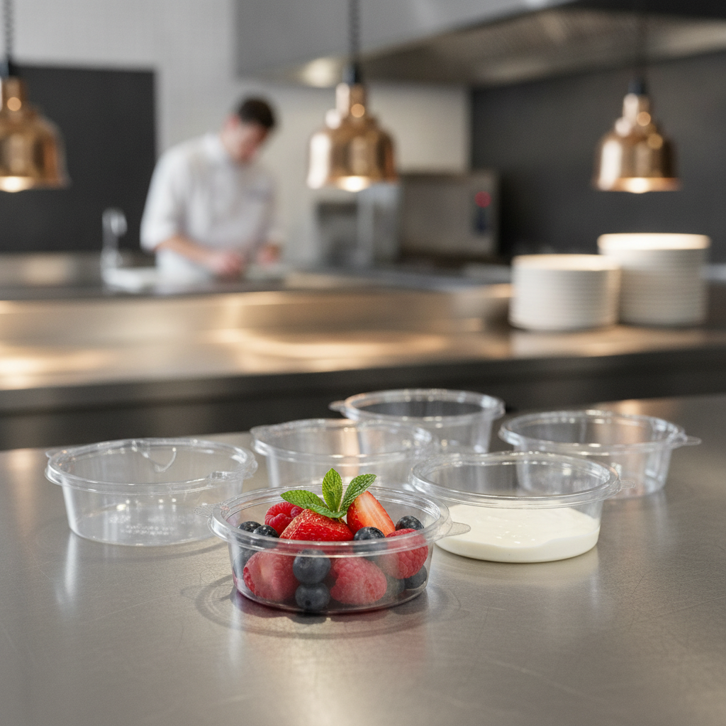 Clear rPET Deli Pot Inserts 99ml for Sauces & Fresh Fruit (Pack of 2000)
