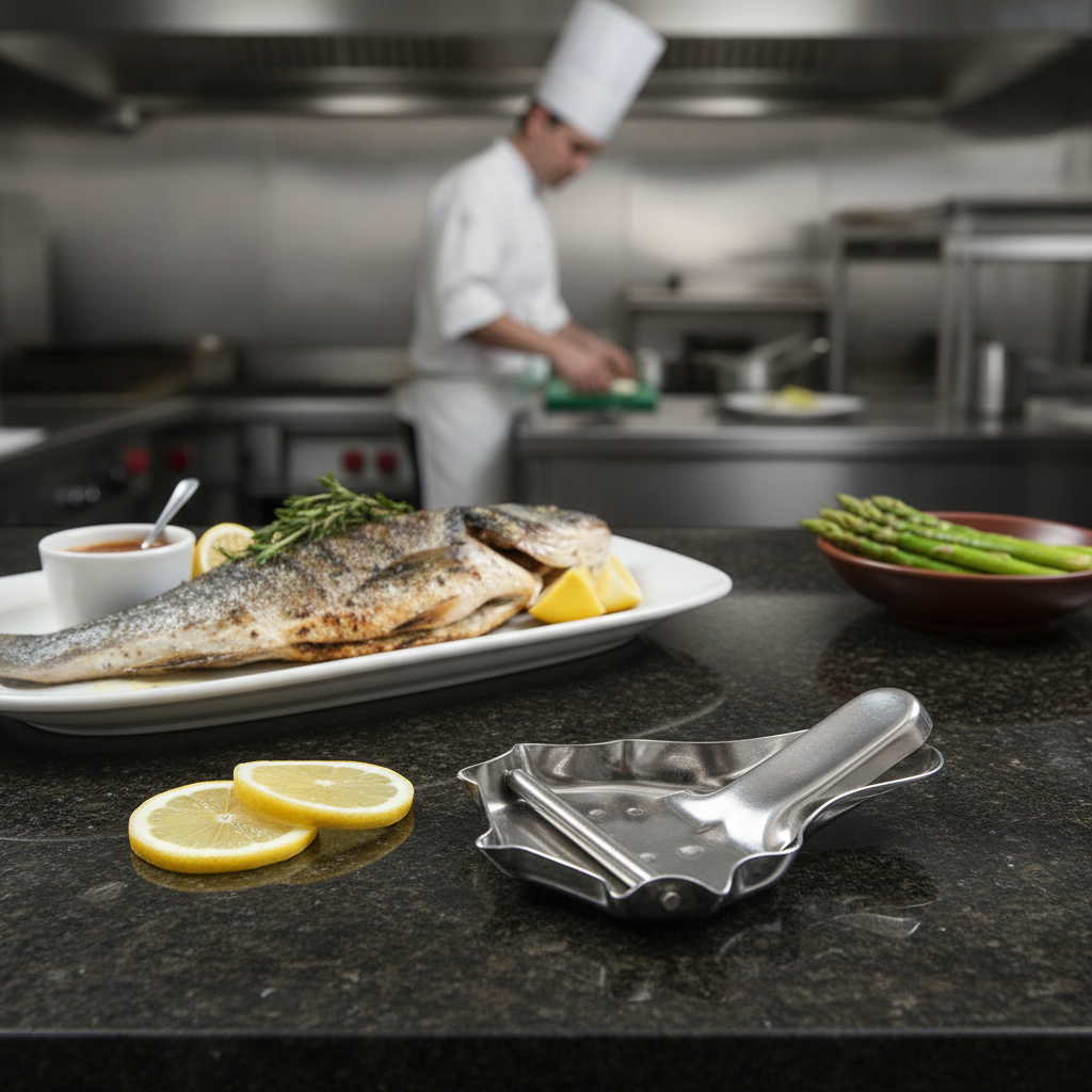 Stainless Steel Lemon Slice Squeezer 85mm for Fish & Seafood Dishes