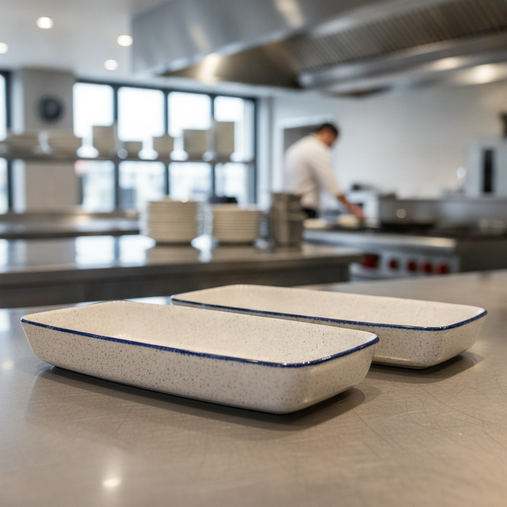 Super Vitrified Ceramic Rectangular Baking Dishes 3L for Serving & Baking (Pack of 2)