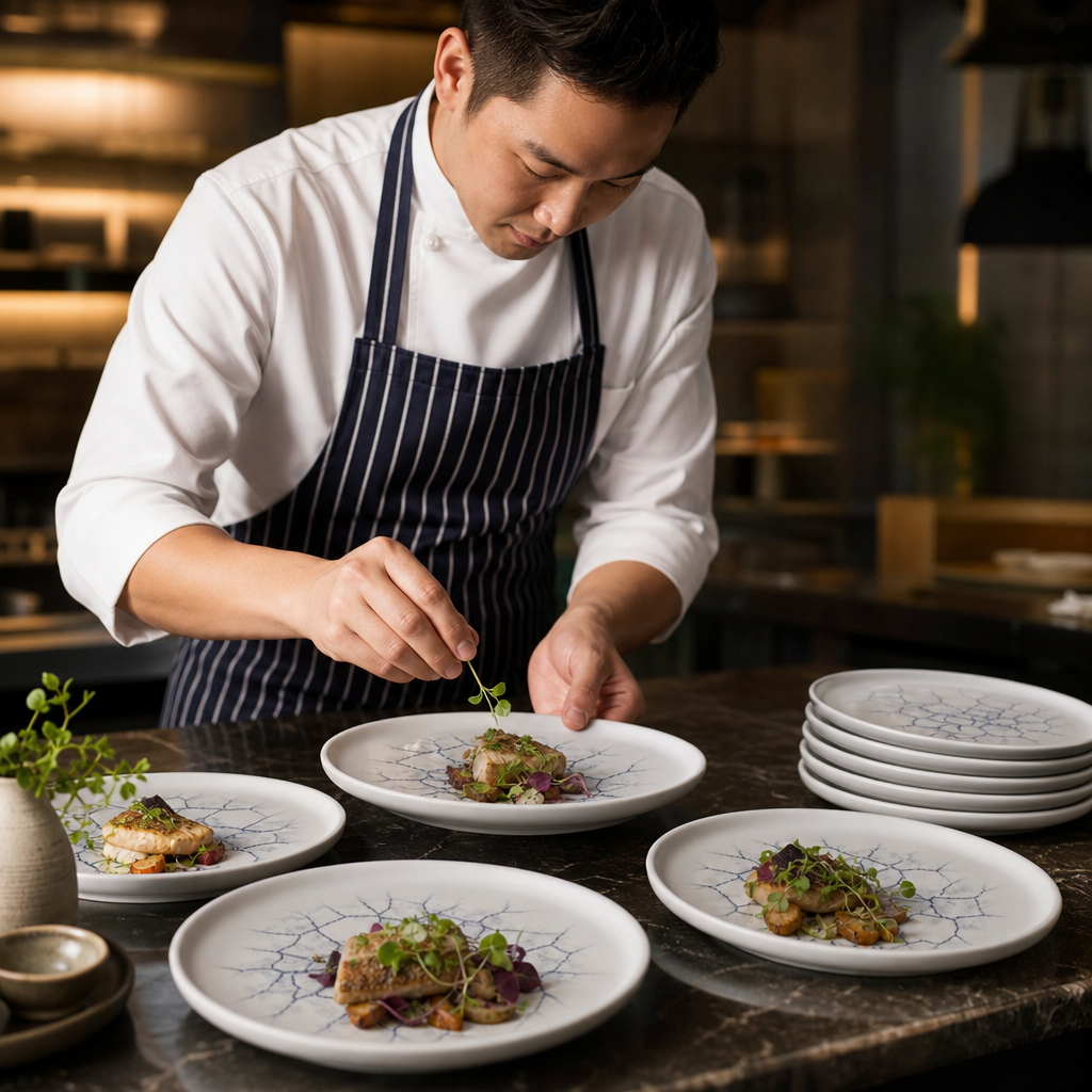 Walled Plates Grey Porcelain for Elegant Food Presentation (Pack of 6)