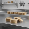 Paperboard Round Food Containers 500ml for Takeaway Service (Pack of 300)