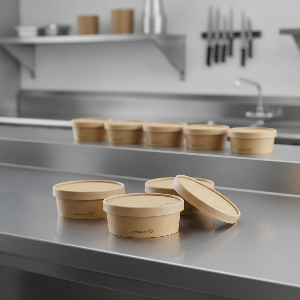 Paperboard Round Food Containers 500ml for Takeaway Service (Pack of 300)