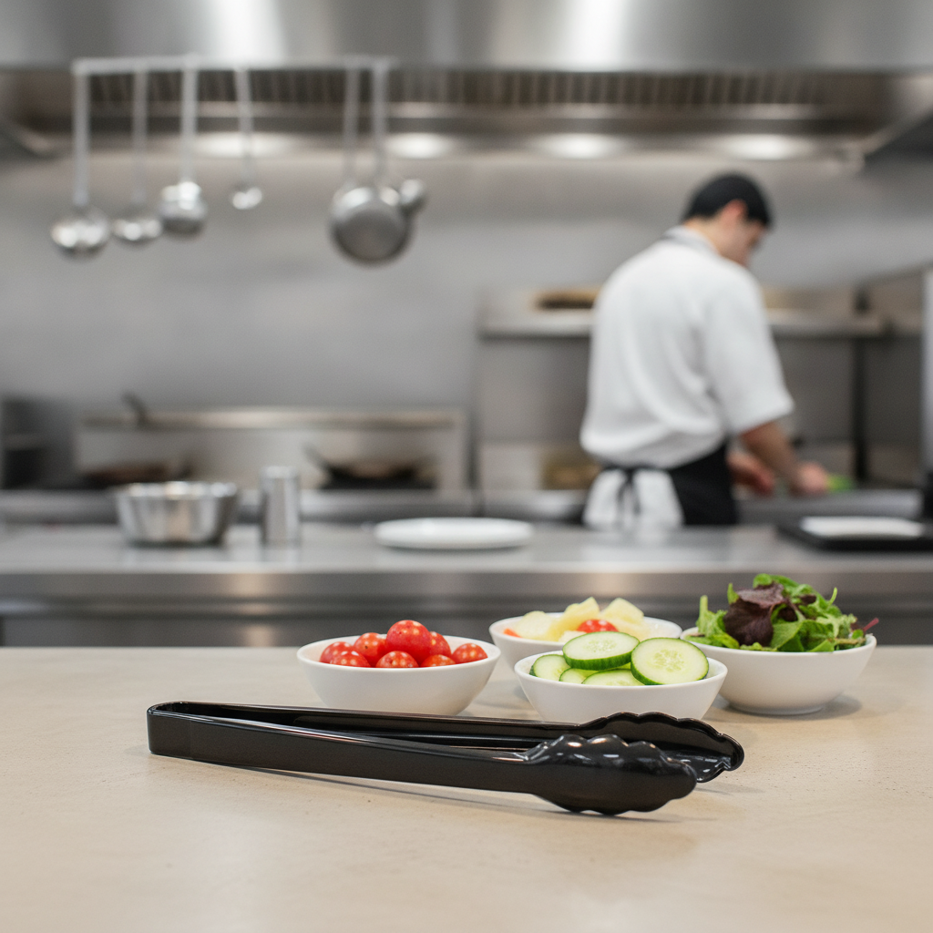 Polycarbonate Black Food Tongs 12" for Catering & Hospitality
