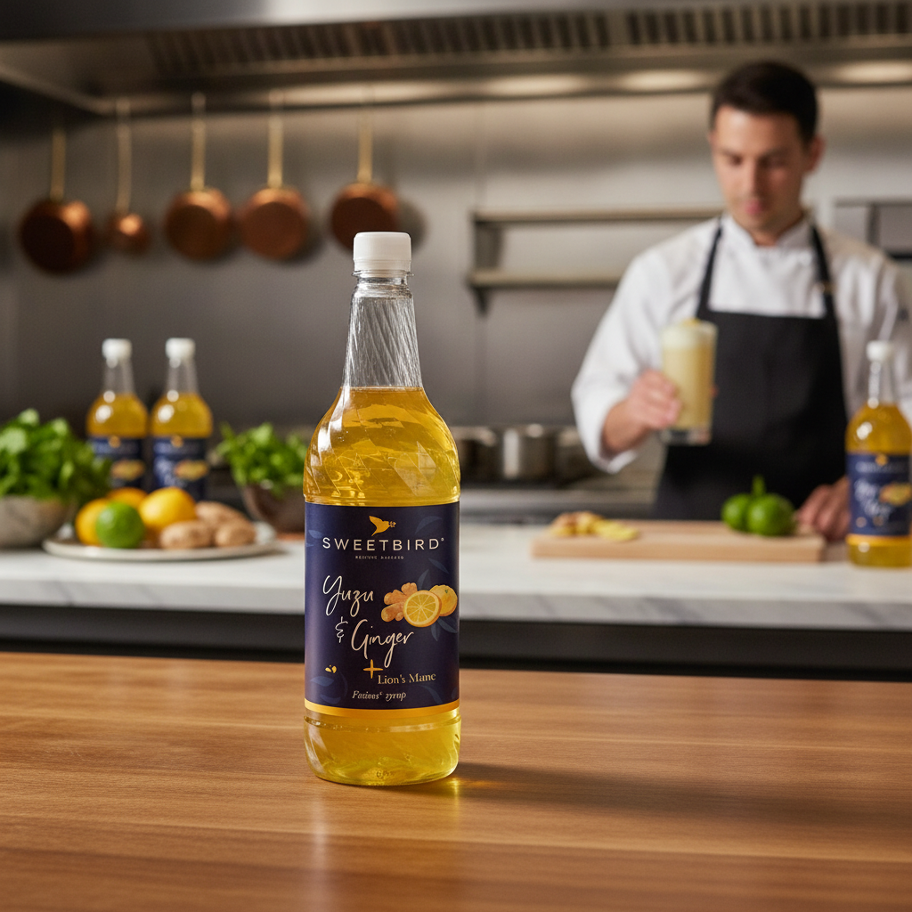 Natural Yuzu & Ginger Syrup 1L for Refreshing Beverages