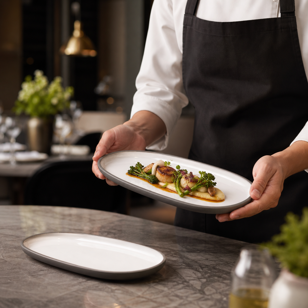 Oval Platters 300x180mm Stoneware for Contemporary Dining (Pack of 2)