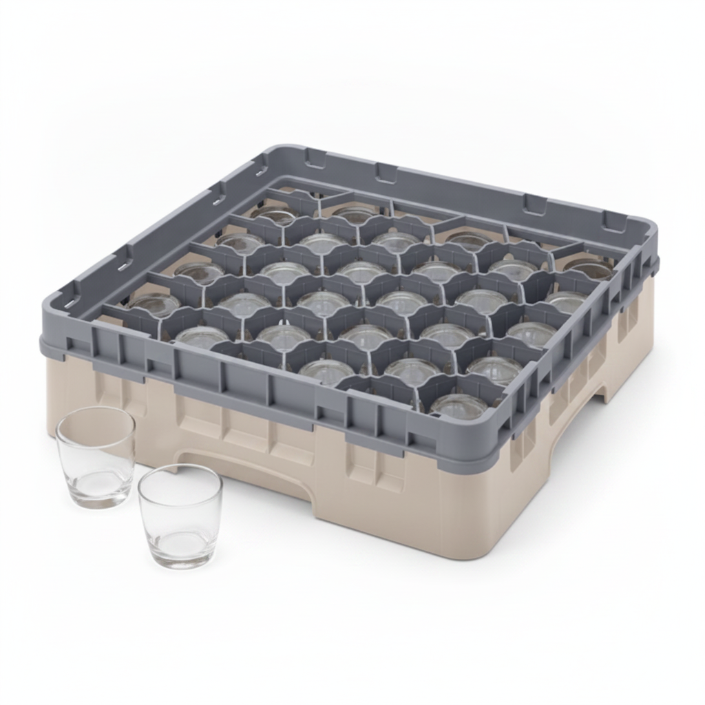 Polypropylene Beige Camrack 30 Compartment Rack for Safe Transport