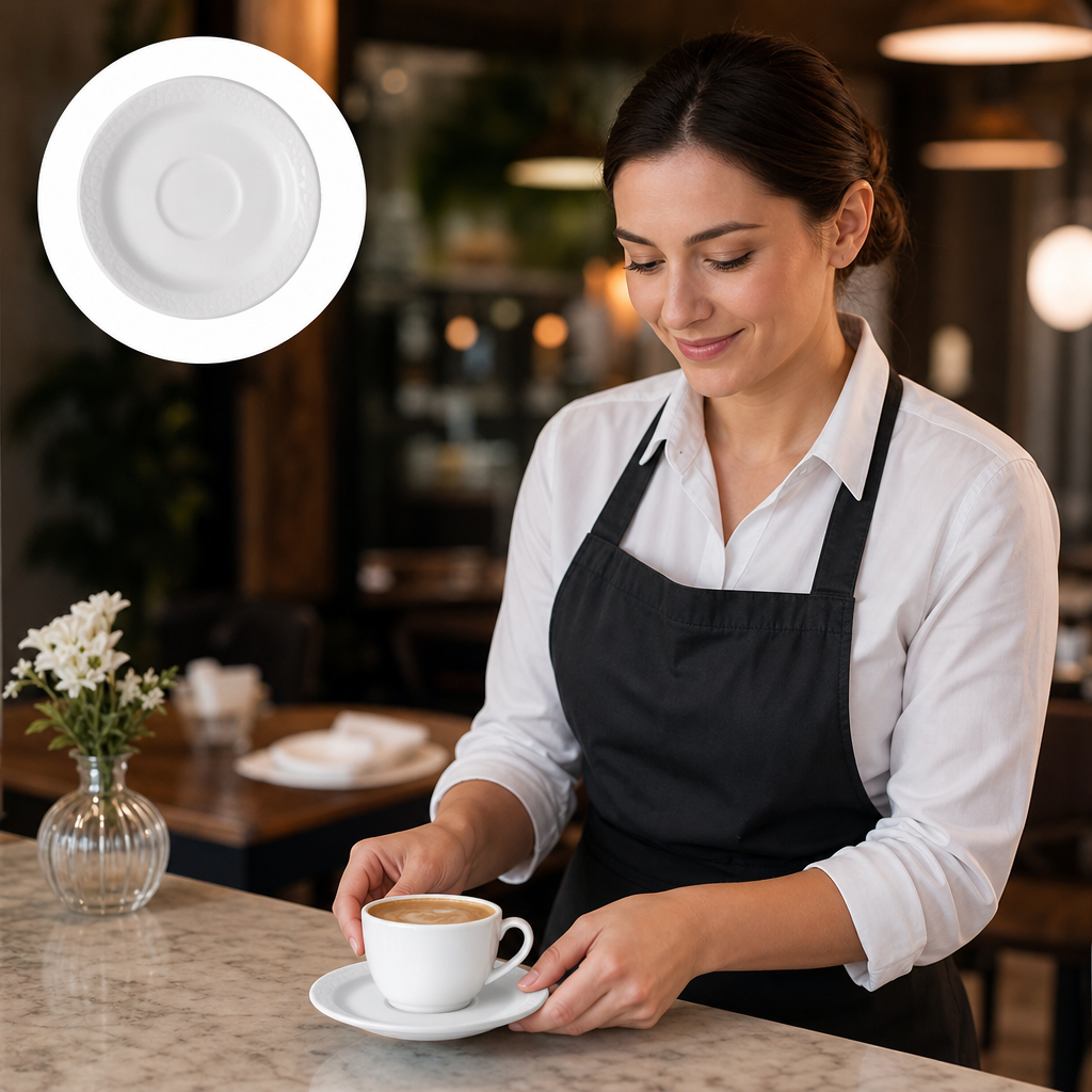 Saucers 150mm White Ceramic for Restaurants & Cafés (Pack of 12)