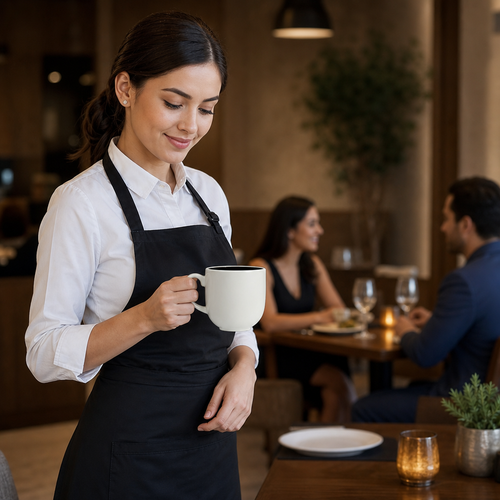Alumina Mugs 340ml Black Vitrified Ceramic for Dining (Pack of 12)