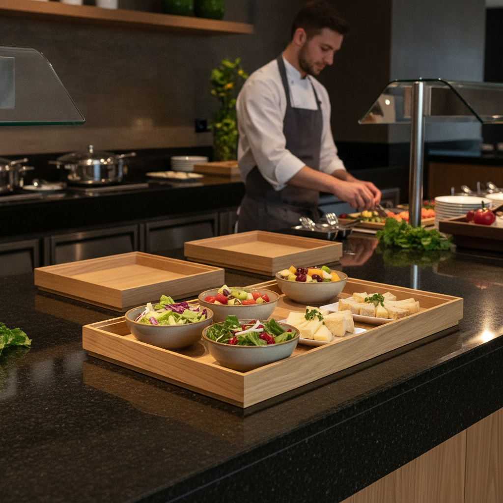 Oak Wood GN 1/1 Wooden Box for Buffet Stations
