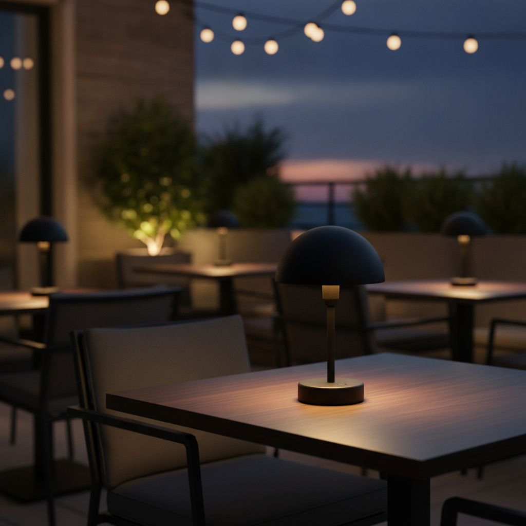 Aluminium Outdoor Battery Light in Black for Indoor & Outdoor Use