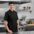 Polycotton Black Chef Jacket with Short Sleeves for Professional Kitchens