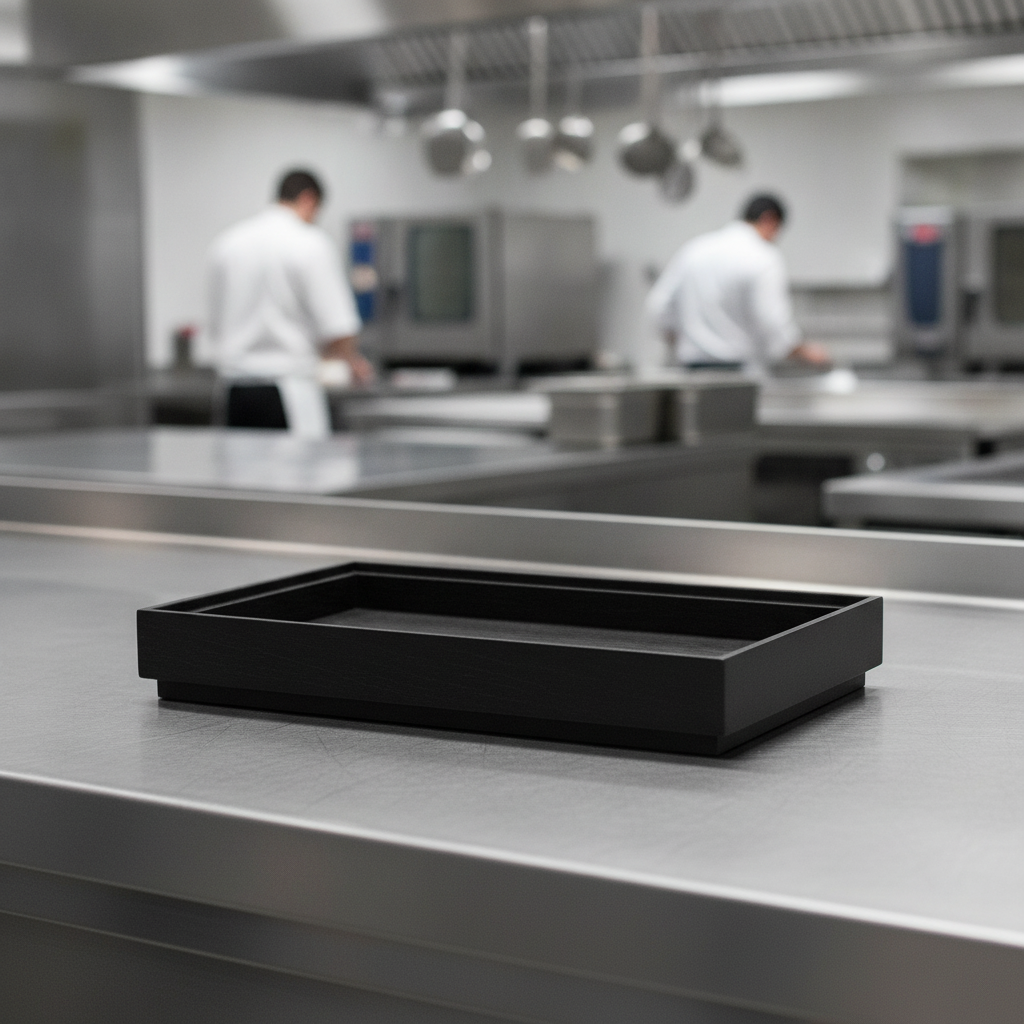 Black Oak Wooden Box GN 1/3 for Catering Presentations
