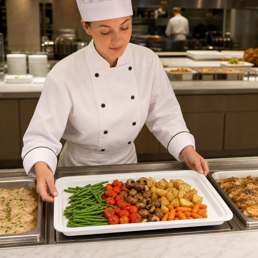 Porcelain 1/1 Full Size Gastronorm 30mm for Buffet Displays