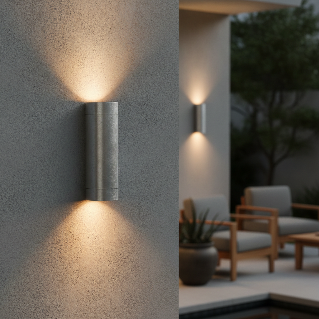 Steel Outdoor Wall Light with Dual Lighting Effect for Patios