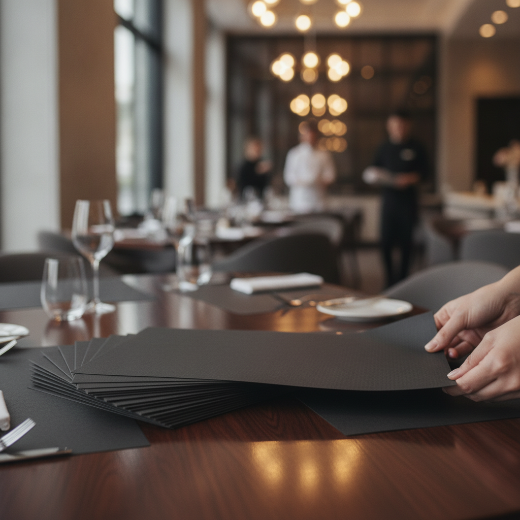 Recycled Paper Kraft Black Tablemat 430x300mm for Dining (Pack of 250)