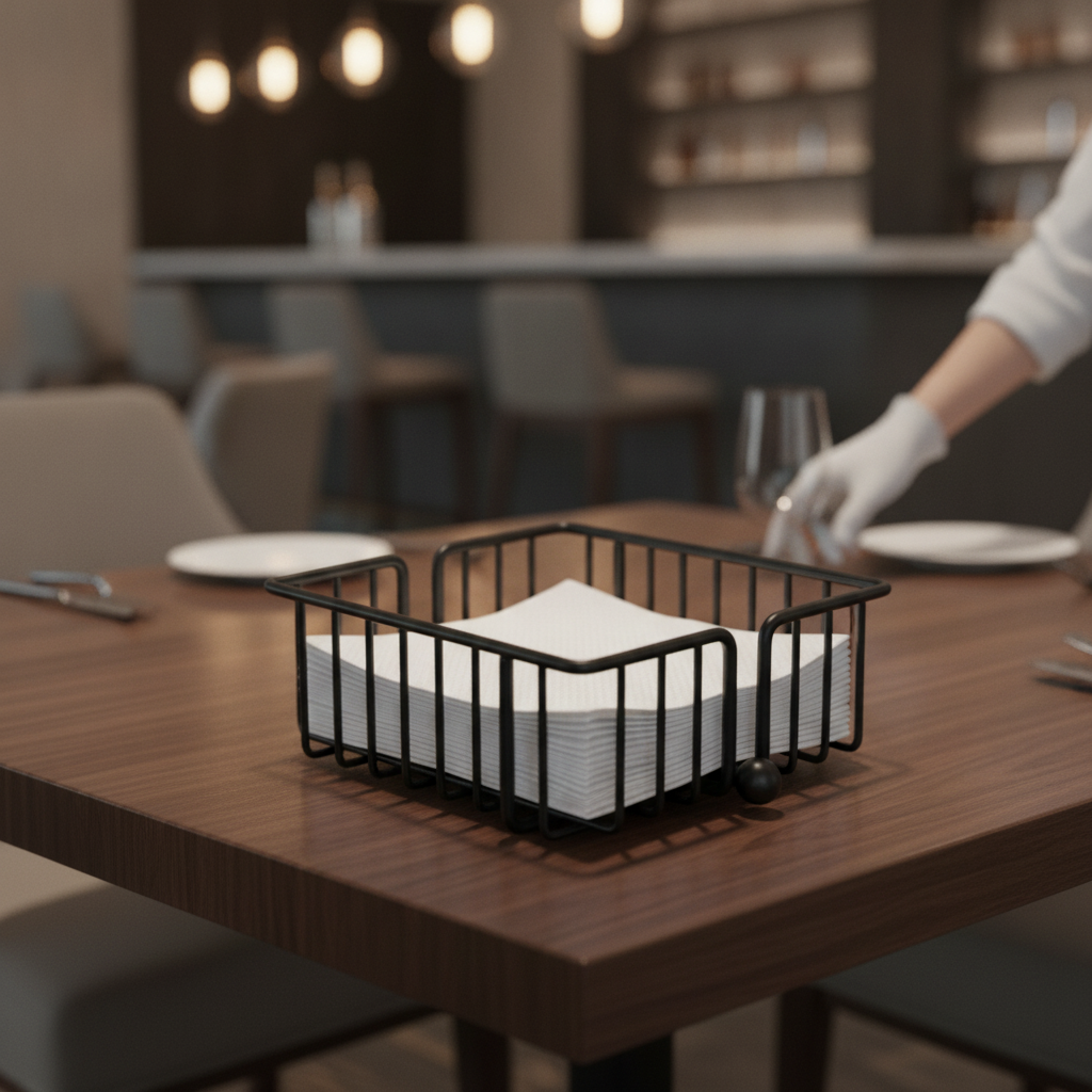 Metal Napkin Holder Black 190x75mm for Stylish Dining Spaces