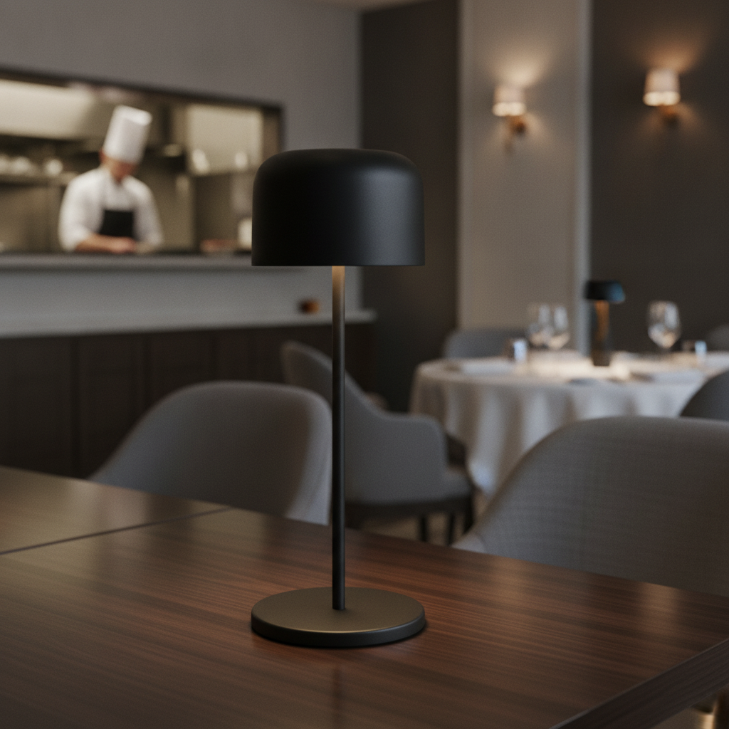 Aluminium & Plastic Round Dome Table Lamp 300mm for Indoor & Outdoor Use