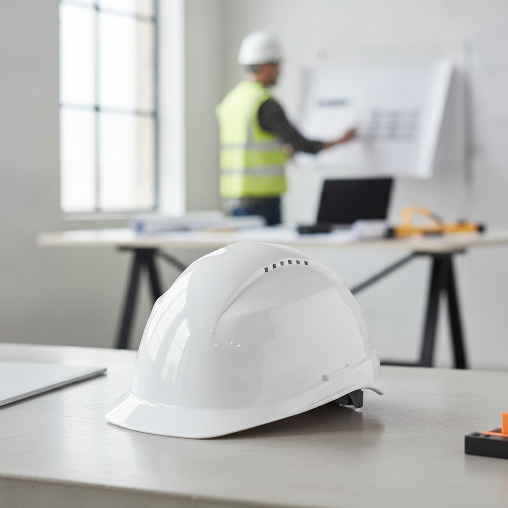 HDPE Vented White Safety Helmet for Workplace Protection