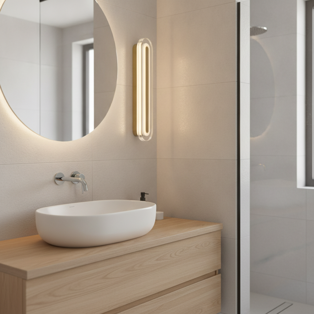 Plastic Brass Wall Light for Bathrooms & Living Spaces