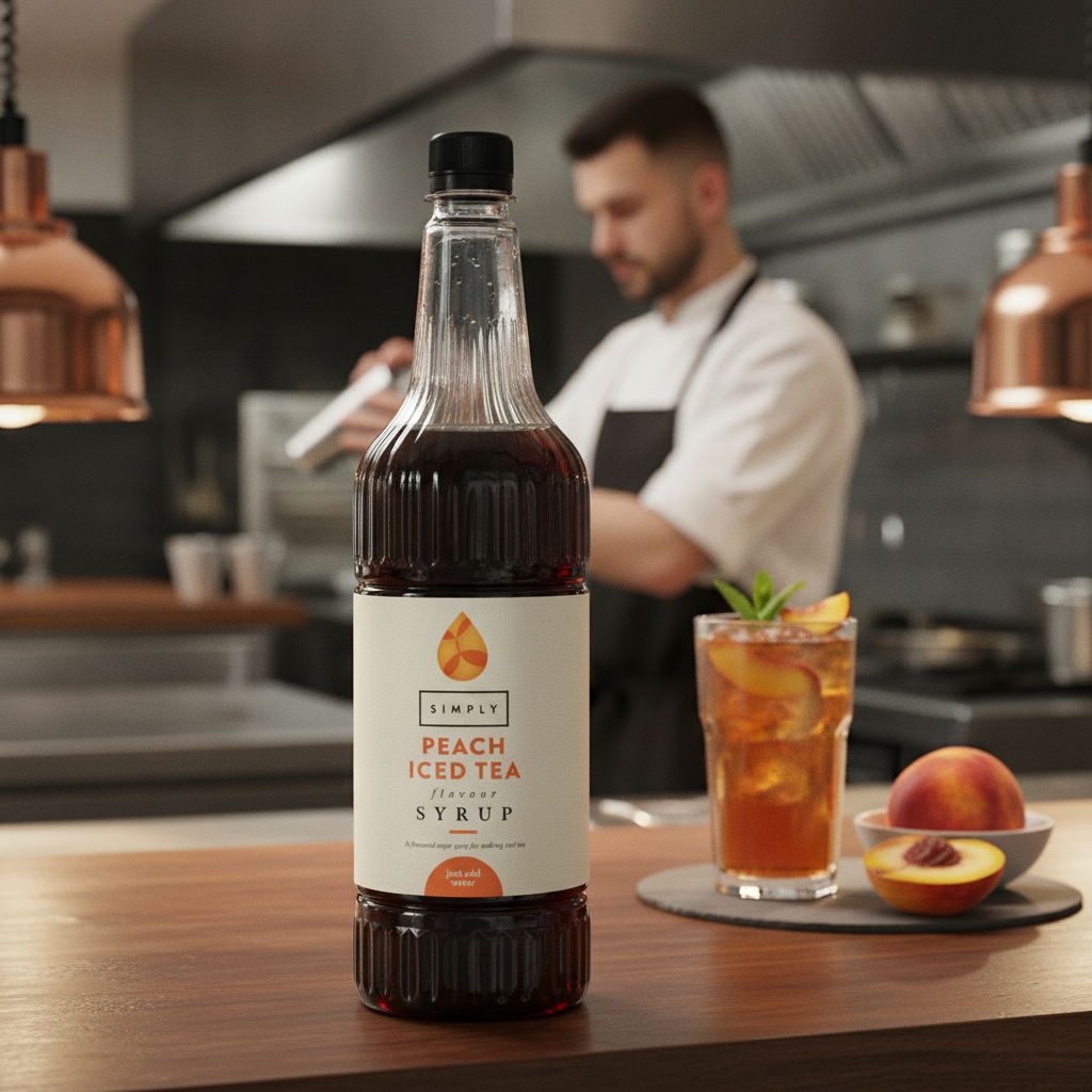 Peach Iced Tea Syrup 1L for Refreshing Summer Beverages
