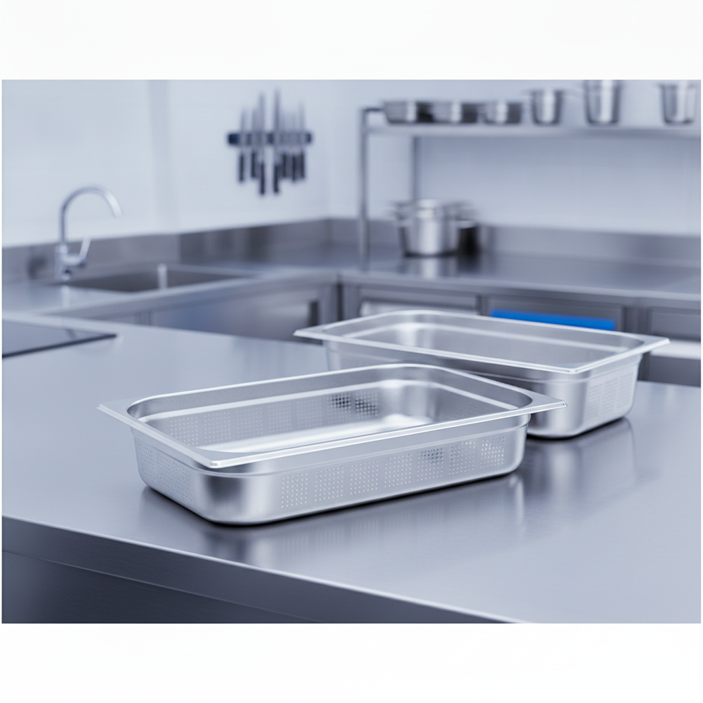 201 Stainless Steel Perforated Gastronorm Tray 28L for Commercial Use