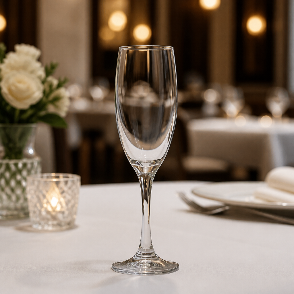 Clear Glass Champagne Flutes 190ml for Banqueting (Pack of 24)