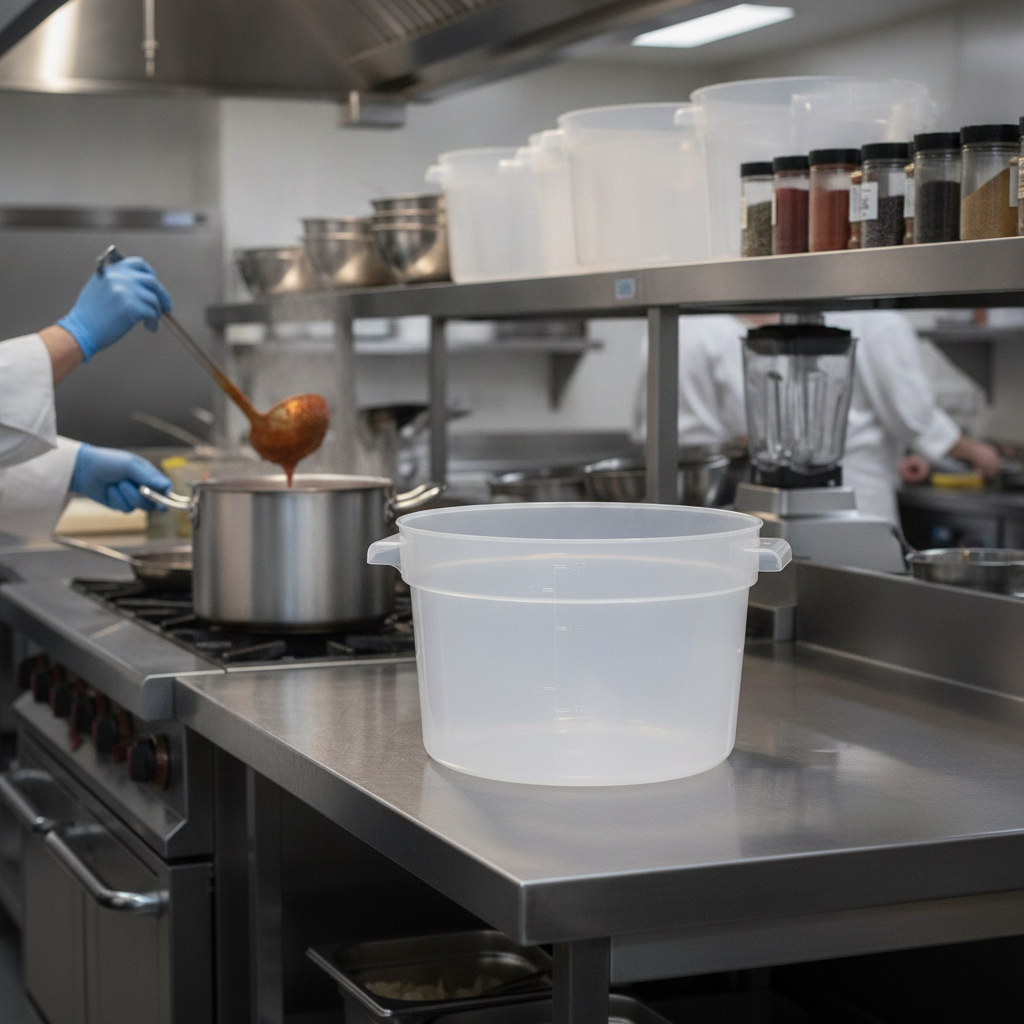 Polypropylene Round Food Storage Container 10L for Catering