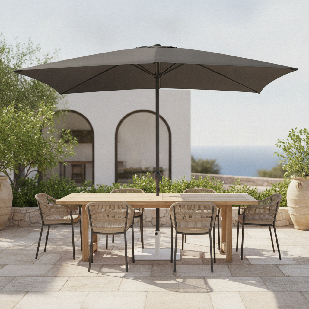 Aluminium Rectangular Parasol 2m x 3m for Outdoor Dining