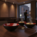 Melamine Red Bowl 240mm for Asian Cuisine