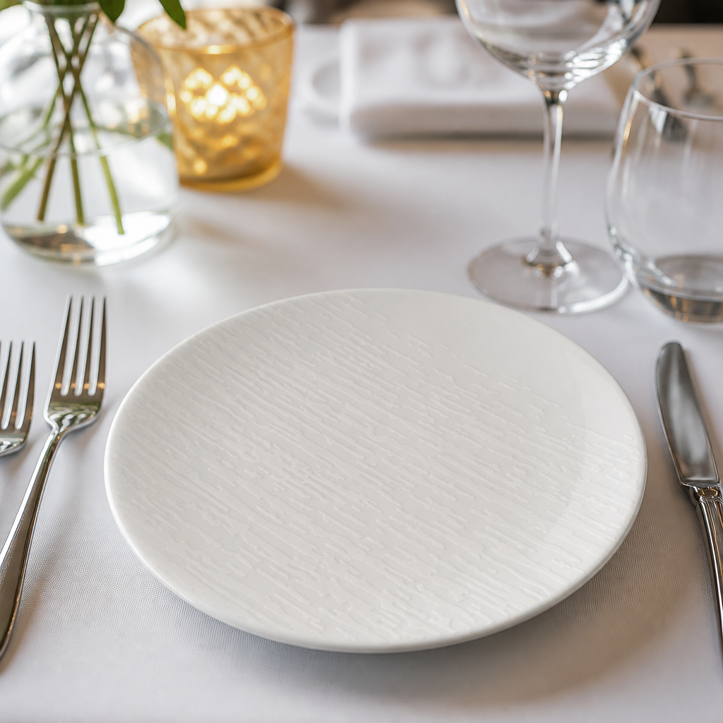 Coupe Plates 165mm White Bone China for Banqueting & Restaurant Service (Pack of 6)