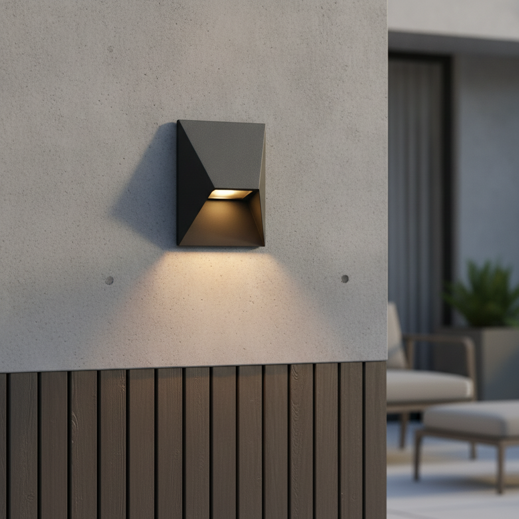 Aluminium Outdoor Wall Light in Black for Modern Spaces