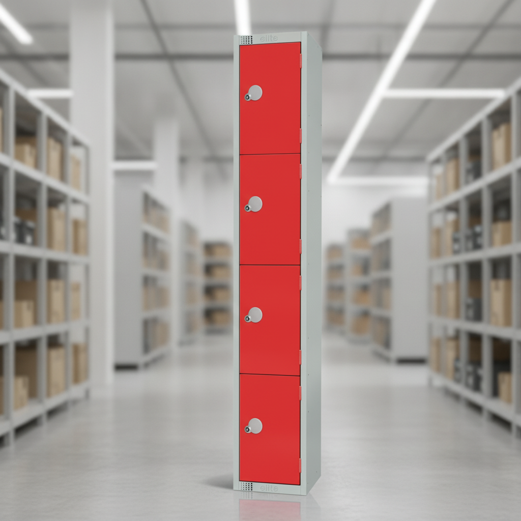 Powder Coated Steel Red Lockers 450mm Deep for Secure Storage