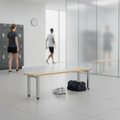 Stainless Steel & Wood Changing Room Bench 3ft for Leisure Facilities