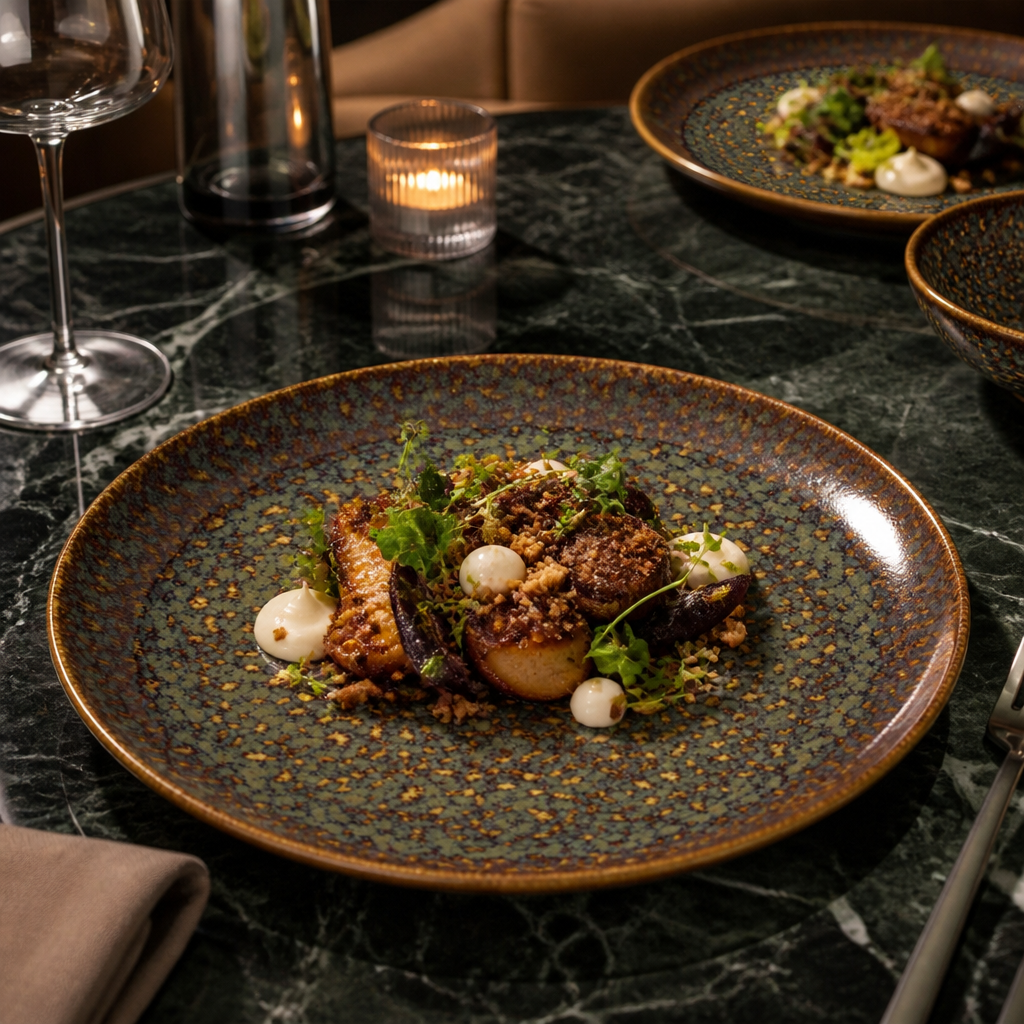 Coupe Plates 153mm Amber Porcelain for Diverse Menus (Pack of 12)