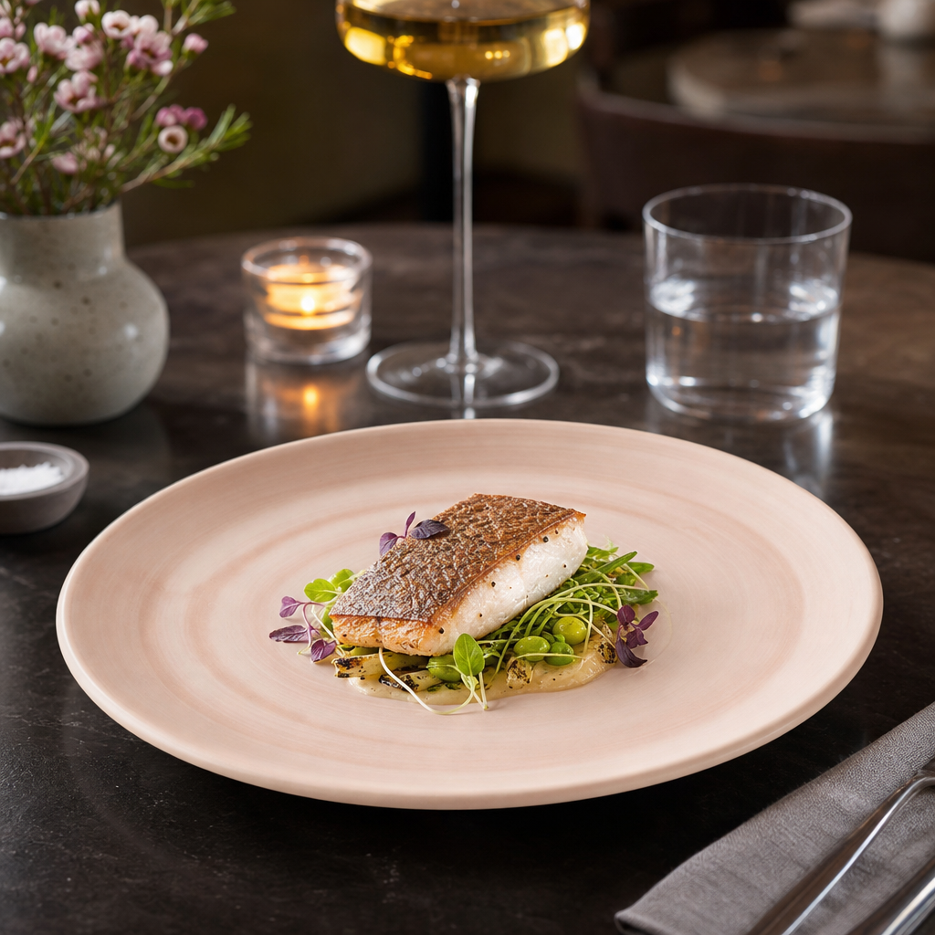 Coupe Plates 220mm Coral Vitrified Ceramic for Professional Plating (Pack of 12)