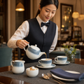 Porcelain Beverage Pots 15oz in Topaz Blue for Hospitality (Pack of 4)