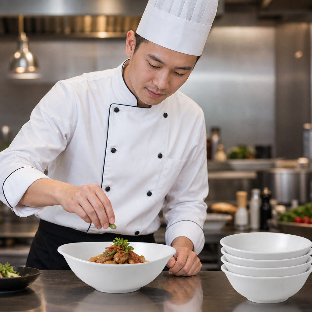 Deep Bowls 174mm Ceramic for Professional Kitchens (Pack of 6)