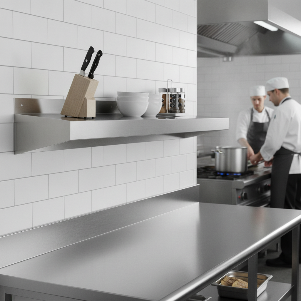 Stainless Steel Wall Shelf 1200x300mm for Commercial Kitchens