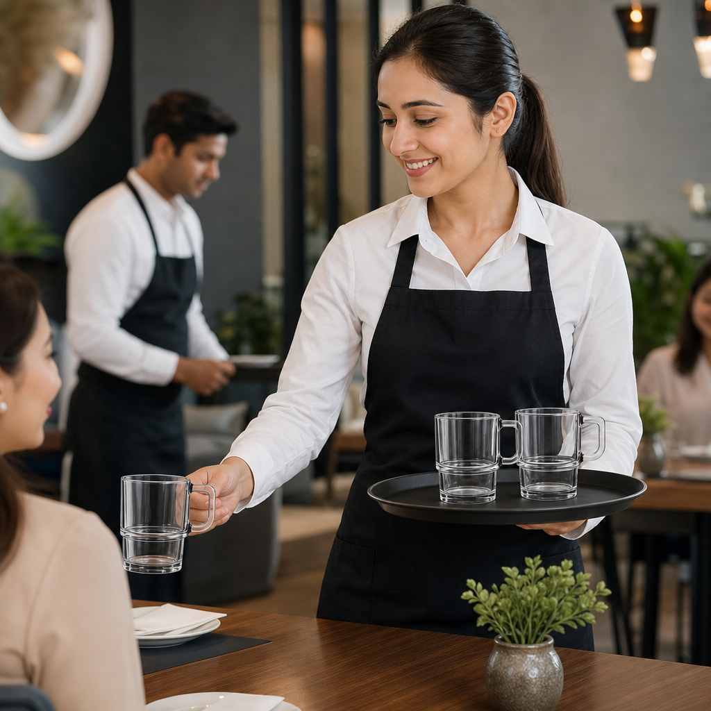 Soda Stacking Mugs 320ml Glass for Cafés & Restaurants (Pack of 24)