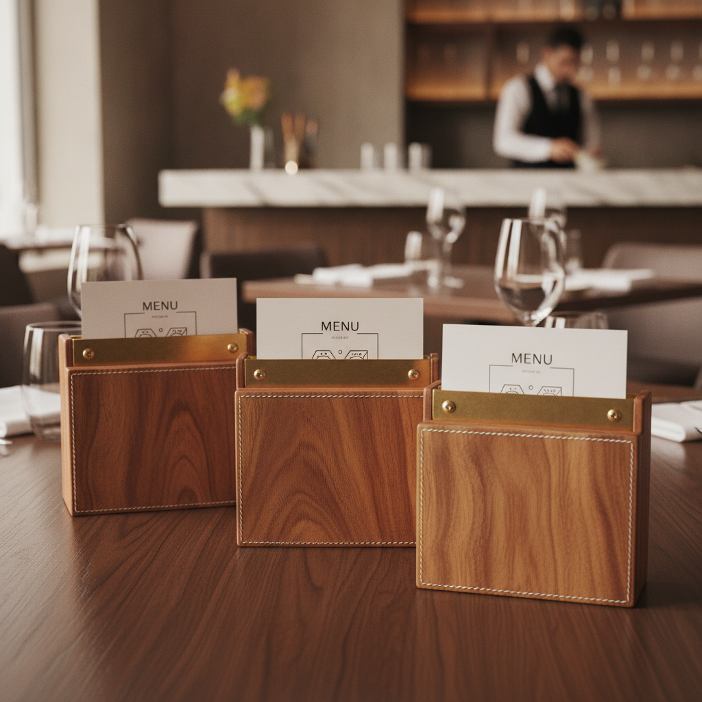 Acacia Hardwood Wooden Holders for Tabletop Display