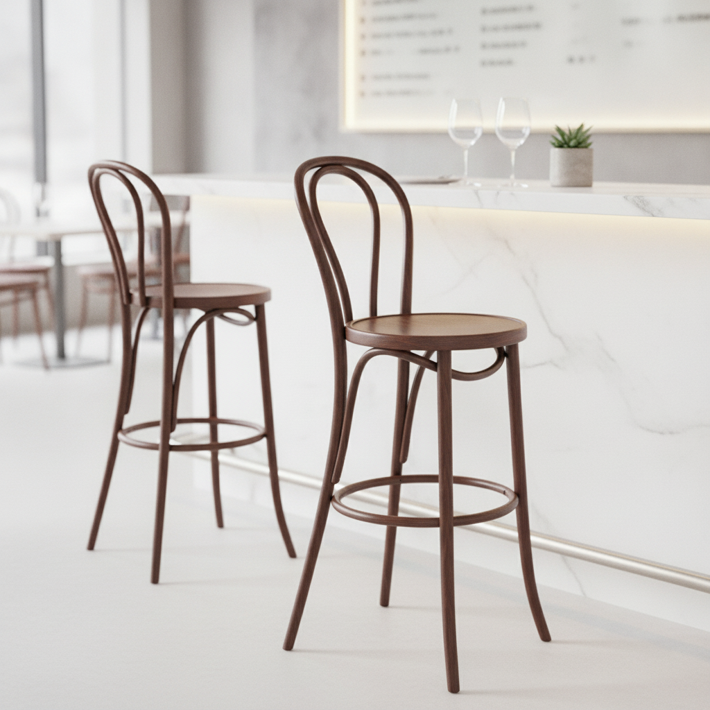 Beech Wood Bentwood Bistro High Stool 750mm for Bars & Restaurants