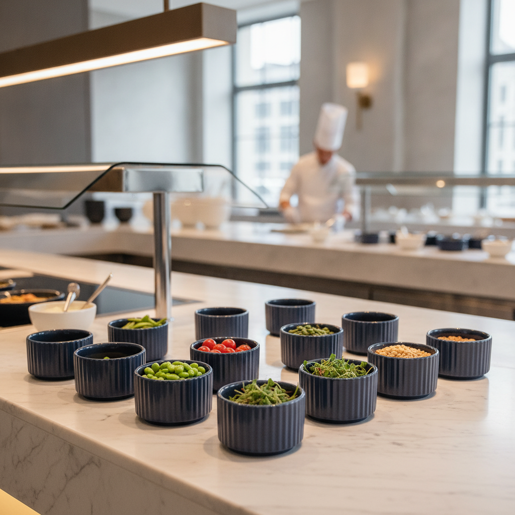 Porcelain Bowls Blue 60mm for Buffet Displays (Pack of 12)