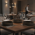 Porcelain Walled Plates 230mm in Brown for Catering & Hospitality (Pack of 3)
