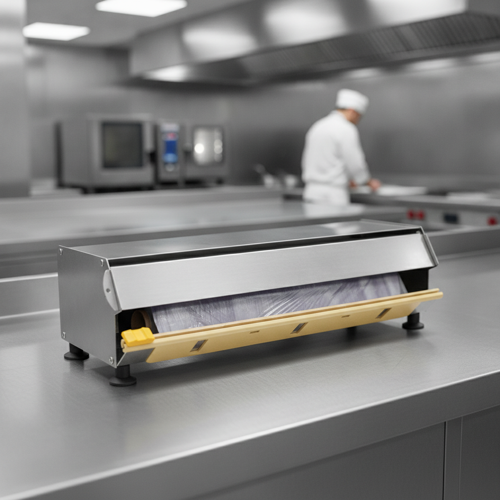 Stainless Steel Cling Film and Foil Dispenser 450mm for Professional Kitchens