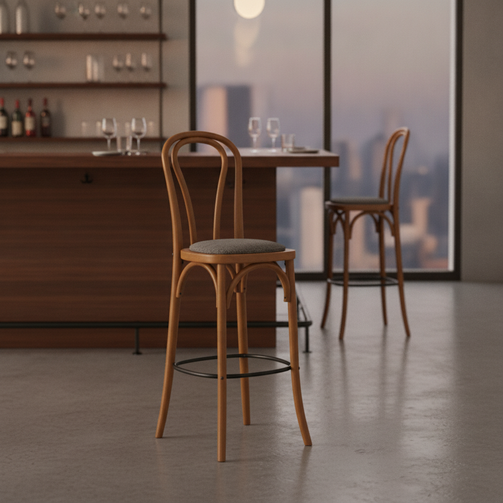 Rubber Wood Hoop Back Bar Chair 10kg for Restaurants & Bars