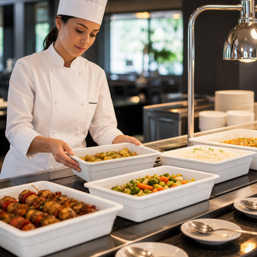 Porcelain One Third Size Gastronorm 100mm for Buffets