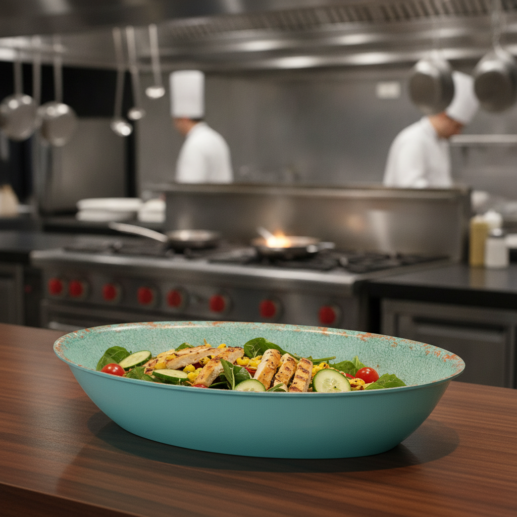 Melamine Blue Bowl 3.8L for Vibrant Food Presentations
