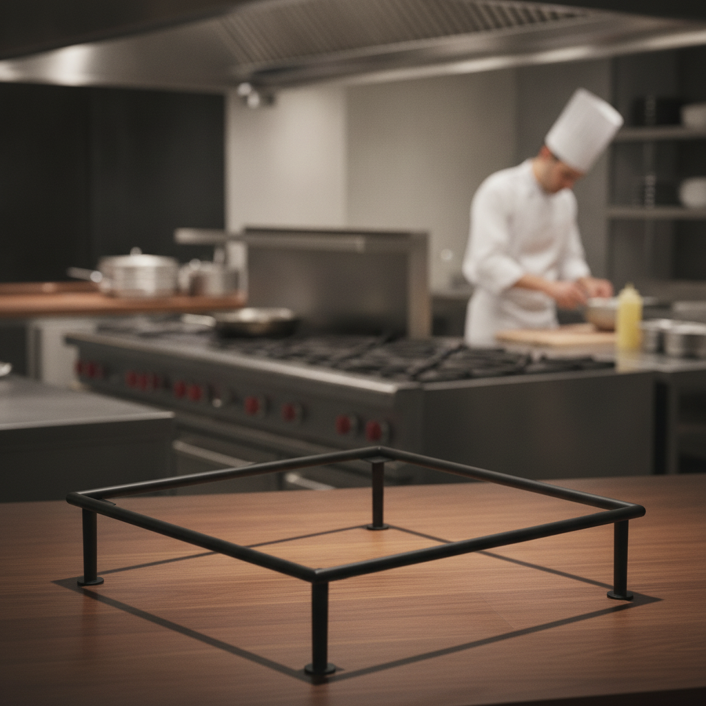 Stainless Steel Black Square Riser 355mm for Foodservice Presentation