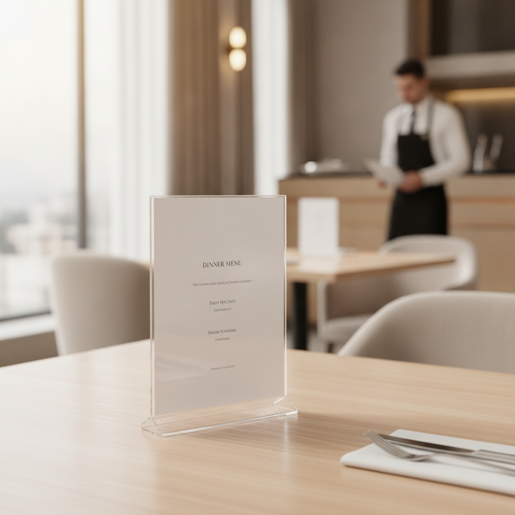 Perspex A4 Vertical Holder for Restaurants & Cafés