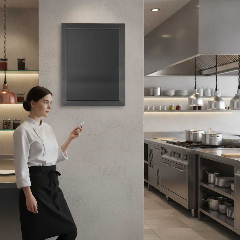 MDF & Pine Framed Black Wallboard 450x600mm for Restaurants